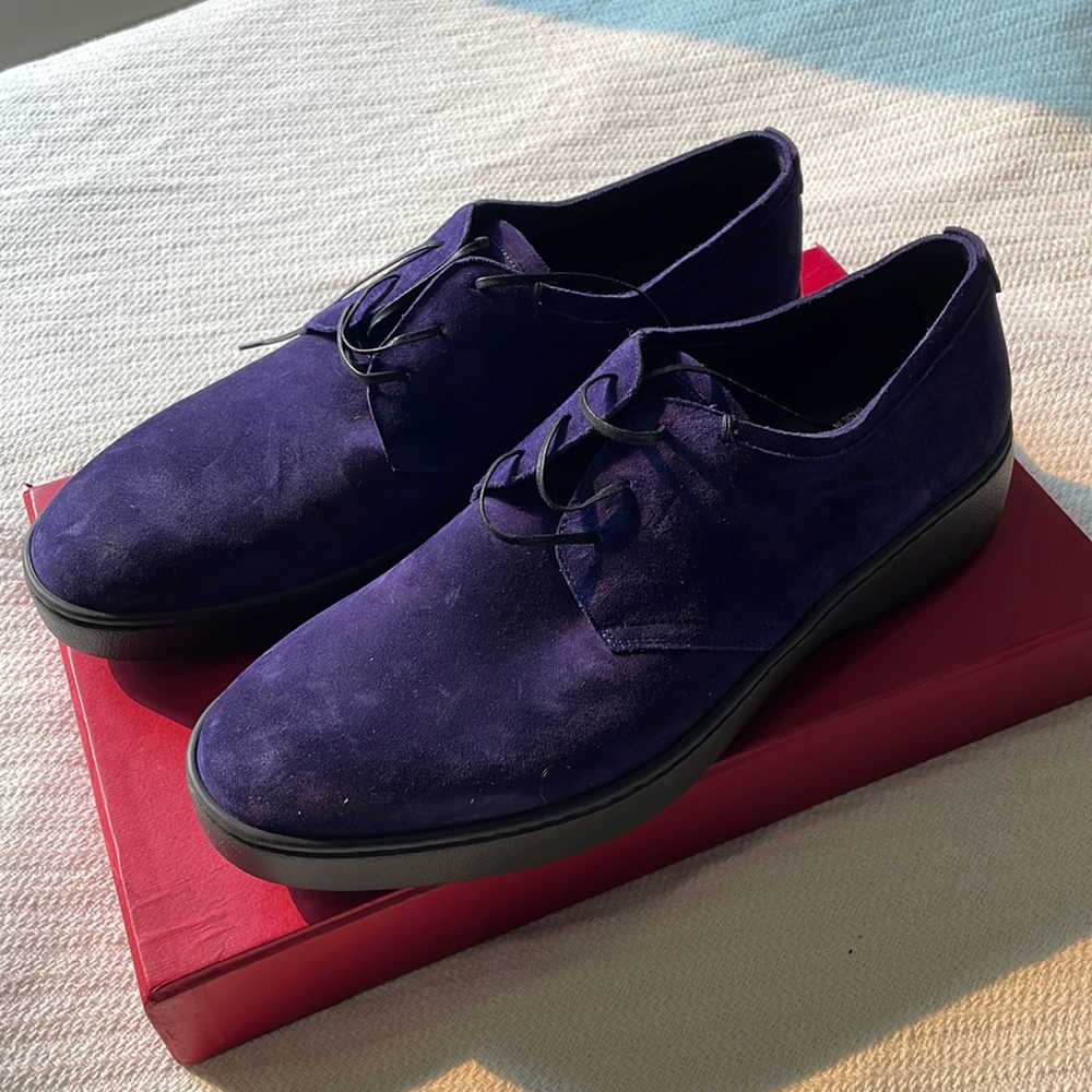 Deep blue Ferragamo suede shoes